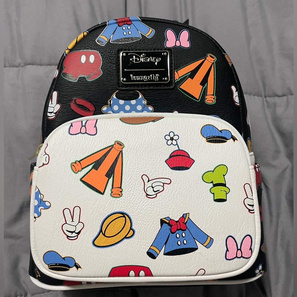 Loungefly X Disney Sensational 6 Outfits AOP Mini Backpack Mickey Minnie Goofy